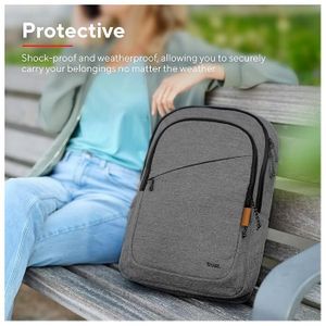 SUNDOY - Sac à Roulettes Pour Enseignant/Professeur - Compartiment Pour Ordinateur 17.3" - Nombreuses Poches - Design Pied-de-Poule Noir/Marron - 3