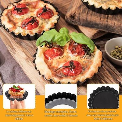 Fond De Tartelette Cyimi Lot De 8 Mini Moules à Tarte Antiadhésifs De 7,6 Cm Avec Fond Amovible Pour Tartes, Gâteaux Au Fromage, Desserts, Quiches Et Plus Encore Moules Tartelette - 13