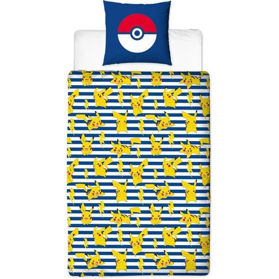 Set Biancheria Letto Pokemon Reversibile - Copripiumino 140x200 Cm + Federa 70x90 Cm Con Pikachu E Scorbunny - Foto 12