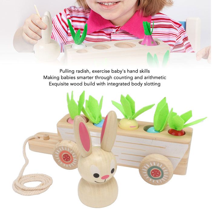 JOUET EN BOIS pour bébé, jouet de préhension pour nourrisson, chariot JOUET EN BOIS pour bébé, jouet de préhension pour nourrisson, chariot