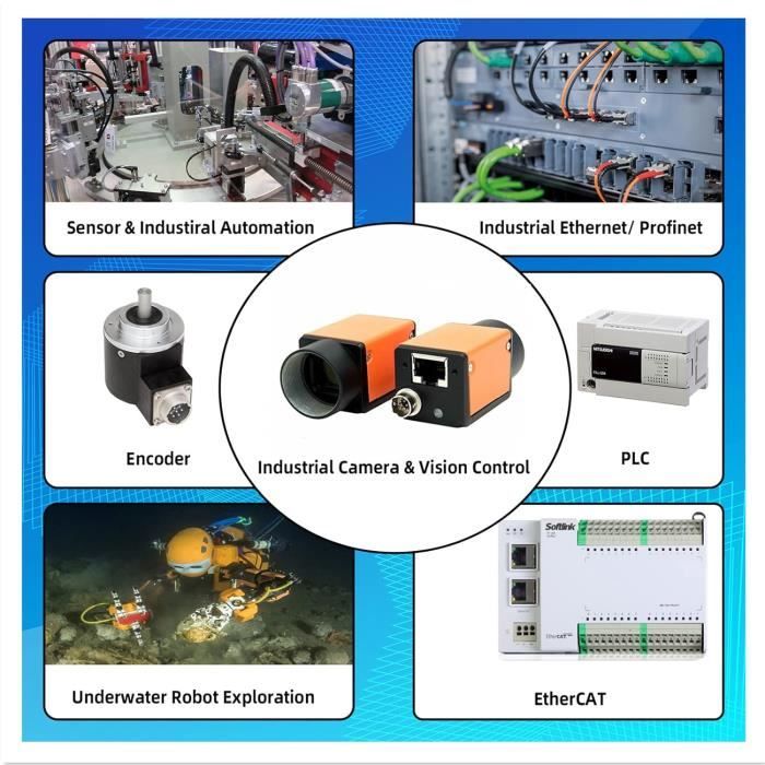 SZRMCC M12 8-Pin X-Coded To RJ45 Ethernet Cable - 16ft For Cognex Basler Machine Vision