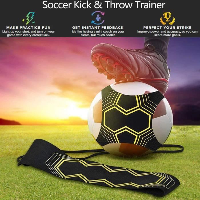 10€29 sur Accessoires de football, Noir et Jaune 2.5 m Ceinture Réglable  Solo Kicking Pratique, Sangle Élastique pour Entraînement de Football  Enfant et Adulte - Accessoire football - Achat & prix