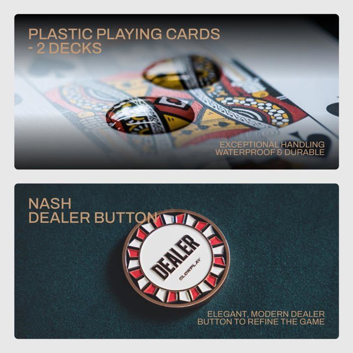 Soom Games Jeu De Poker – 110 Jetons – 2 à 4 Joueurs – Bouton Donneur, Big Blind, Small Blind – Tapis De Jeu Et Cartes Inclus – Idéal Pour Soirées Entre Amis – Cadeau