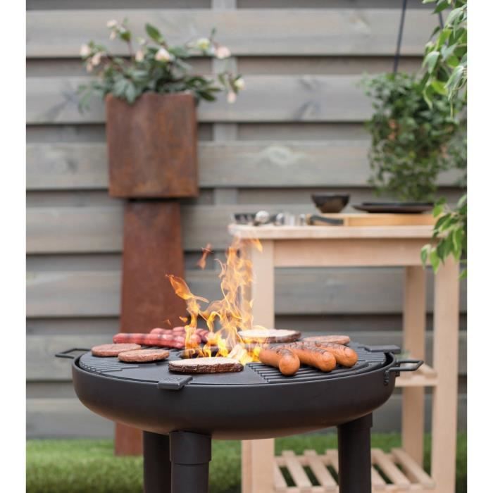 Barbecue gril à plancha RedFire - Noir - Acier - Plancha Ø 56 cm - Brasero  avec anneau - 6 personnes - Cdiscount Jardin