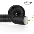 Tuyau Climatiseur Mobile Tuyau de Ventilation 150 mm 300 cm Tuyau ;Evacuation en PVC Aluum Gaine Ventilation Noir