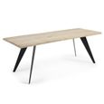 Table Koda 220 Cm Chene Blanchi Pieds Noir Achat Vente Table