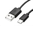 Cable USB-C pour Huawei Y8P - P SMART 2021 - P SMART S - P SMART Z - Cable chargeur Type USB-C Noir 1 Mètre Phonillico®-0