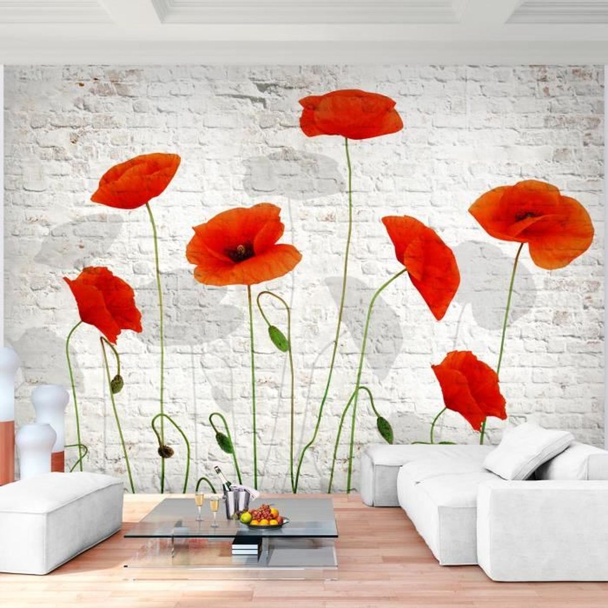 Tapisserie Tableau Toile Photo Coquelicots Fleurs 352 X 250 Cm Laine Papier Peint Salon Murale Decor Mural Moderne 9390011a Achat Vente Papier Peint Tapisserie Tableau Toile Cdiscount