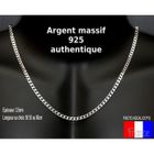 ASCALIDO Chaine 55cm en argent massif 925 pour homme maille gourmette 4mm à offrir