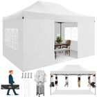 LUCKZON Tonnelle de Jardin,3X4.5m Tonnelle Pliante POP-UP avec 4 Parois Latérales - Tente Imperméable, Protection du Soleil UV 50+, Blanc