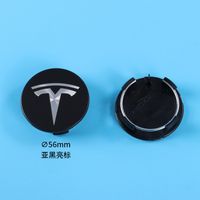 Paquet de 4 enjoliveurs - Compatible avec Tesla 56 mm Ts56 Mat Noir Brillant