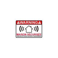 alarme warning maison securise logo 1023 adhésif sticker - Taille : 12 cm