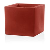 Pot de Fleurs Carré Rouge Cardinal - IDRALITE - Schio Cubo - Capacité 9 lt - Dimensions 24,5x24,5x24,5 cm