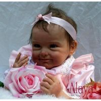 Réaliste bébé reborn fille poupée enracinée longs cheveux poupée jouets pour chilren