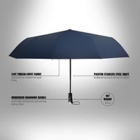 Parapluie pliant bleu marine de voyage automatique 46" Solide Incassable