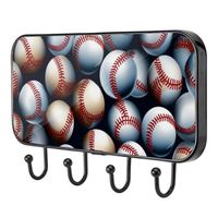 Crochets muraux élégants à motif de baseball avec adhésif-bande adhesive – Essentiel pour la maison et le bureau. 5