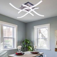 Plafonnier LED - Lampe de Lustre Plafonnier Design Moderne Courbé avec 4 PCS Agité Lumière Pour le Salon Chambre(Blanc Froid)