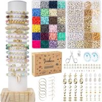 Perles pour Bracelet , 7200+ perles de pierre noire en argile de 6 mm,kit de 2 boîtes de bricolage pour la fabrication de bracelets