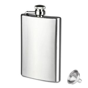 Flasque Whisky Unique Alcool Grav/é Acier Inoxydable Fiole Cuir Marron Classique New