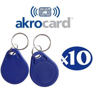 R/ésistant /à leau PACK 10 - Bleu Porte-cl/és RFID 1K RFID ISO14443A 13,56 MHz ABS IC NFC pour contr/ôle dacc/ès