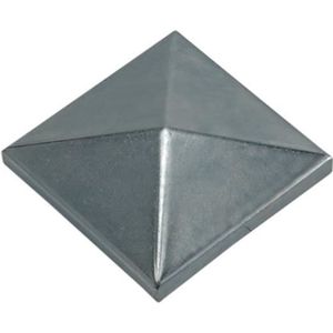 Chapeau de poteau forme pyramide en acier galvanisé 71 x 71 mm 