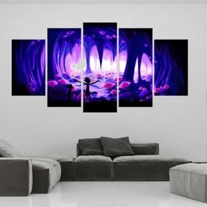 Cuisine & Maison Décorations murales YK-GVOR Tableau Decoration Murale 5  Pcs HD Imprimé Modulaire Toile Posters Panneaux Vintage Moto Cadre Mur Art Peinture  Décoration Salon Photos