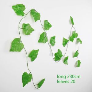 FLEUR ARTIFICIELLE Plantes - Composition florale,Feuilles de lierre artificielles suspendues en soie verte,1 pièce,230cm,plantes de - Grape leaves[A]