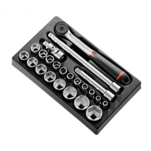 Coffret de 21 douilles et accessoires 1/2 DBOX avec cliquet étanche SL
