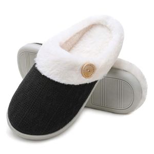 BIISDOST Pantoufles en peluche pour femme - Chaudes - À enfiler - Chaussons  d'hiver - Pantoufles en feutre - Pour homme - Mousse à mémoire de forme -  Mélange de coton doux