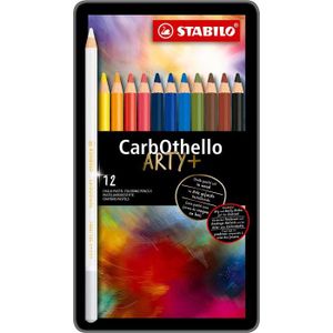 CRAYON DE COULEUR Crayon de couleur - STABILO CarbOthello - Boîte métal de 12 crayons pastel fusain - Coloris assortis255
