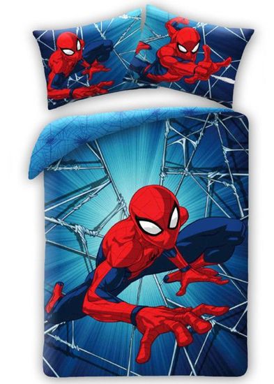 Parure De Lit Réversible Spidey - 100 % Coton - 135 X 200 Cm - 80 X 80 Cm - P