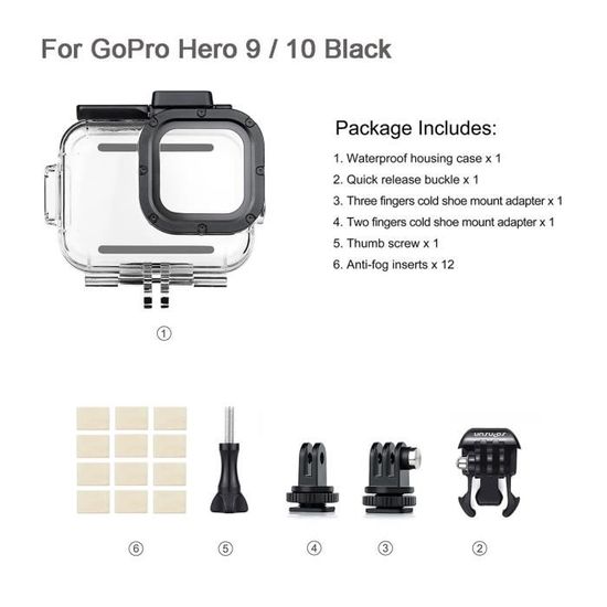 GoPro Boîtier de protection et étui étanche pour HERO10 et HERO9 - Atom