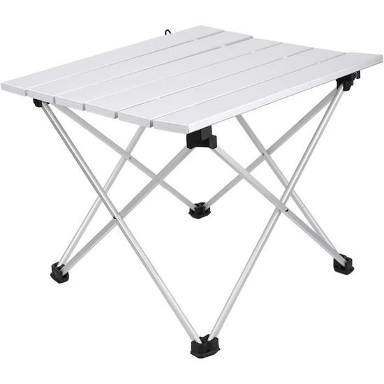 Table Pliante extérieure Table de Camping Portable avec Plateau en  Aluminium et Sac de Rangement, Petite Table d'appoint Pliab[730]