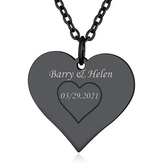 Collier pendentif d'identification personnalisé pour garçons et filles, nom gravé pour femmes, fille et fils, cadeau de famille en acier inoxydable 36 Collier pendentif d'identification personnalisé pour garçons et filles, nom gravé pour femmes, fille et fils, cadeau de famille en acier inoxydable 36