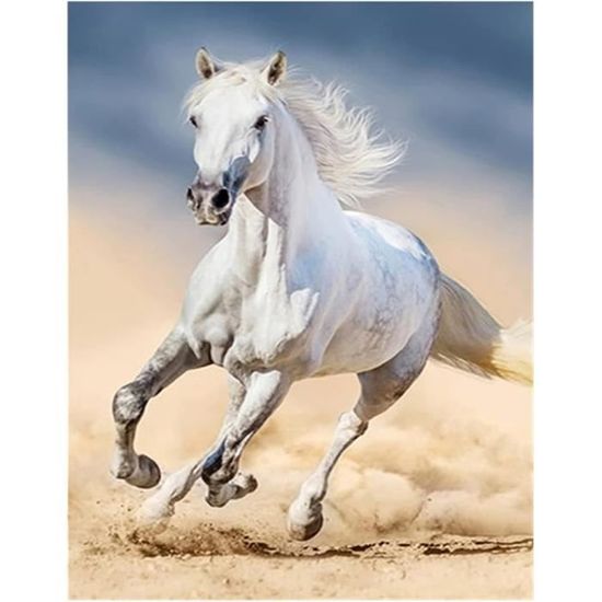 Kit Peinture Diamant 5D Motif Cheval 30x40 Cm - DIY Complet, Toile, Strass, Outils, Décoration Murale Cadeau