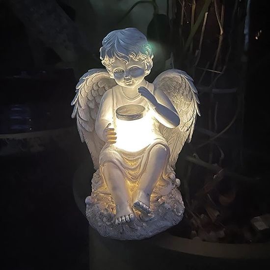 Statuette ange gardien de jardin, lumières solaires en résine, décoration  de jardin pour l'extérieur et cadeaux commémoratifs [1418] - Cdiscount  Maison