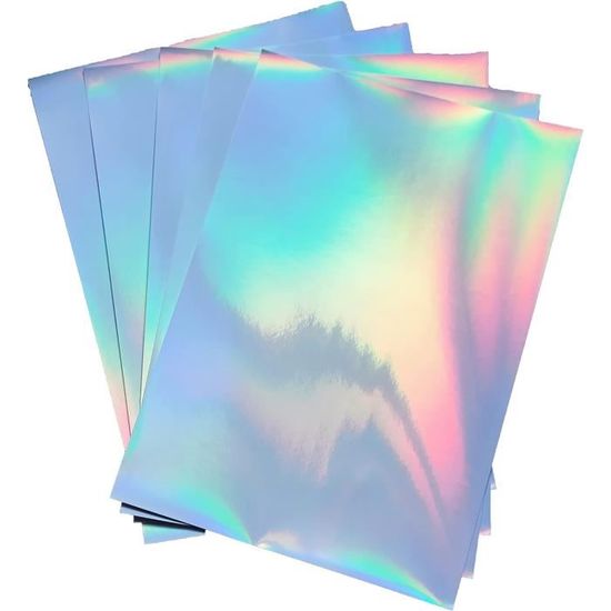 Lot de 20 feuilles A4 en vinyle holographique imprimable, imperméable ...