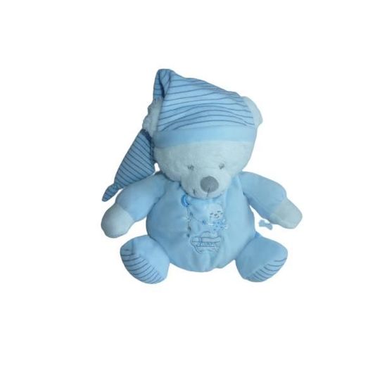 Doudou ours peluche bleu Max et Sax Cdiscount Puericulture Eveil bebe