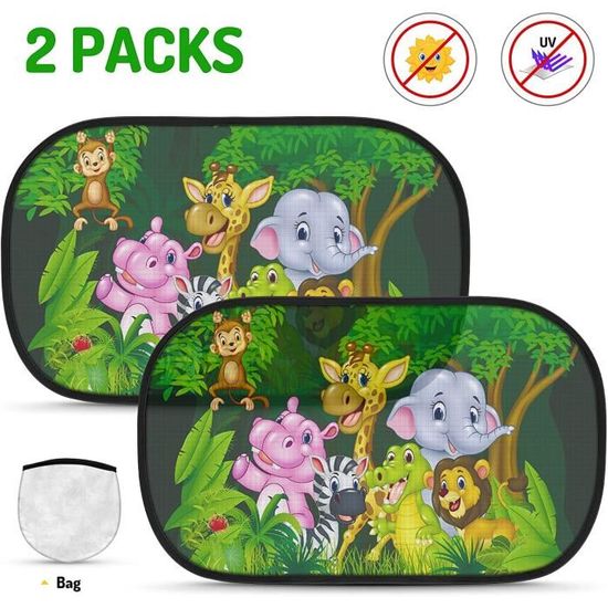 Pare Soleil Voiture Bebe Auto Avec Protection Uv Pare Soleil Universel Auto Adhesifs Pour Enfants 2 Pieces 51 X 31 Cm Foret Cdiscount Auto