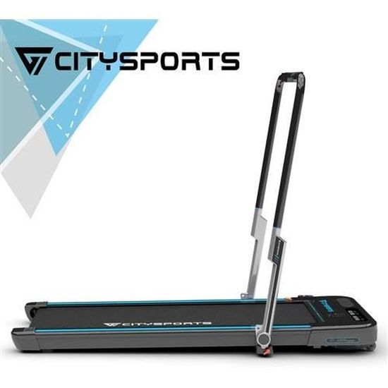 CITYSPORTS Tapis de Course Vitesse Réglable 18 km/h, AVCE Bluetooth et Accoudoir