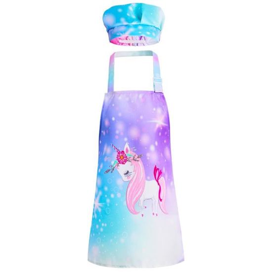Tablier De Cuisine Tablier Licorne Arc En Ciel Avec Chapeau De Chef Pour Filles Enfants Artistes Type Unicorn A For 3 5 Years Cdiscount Maison