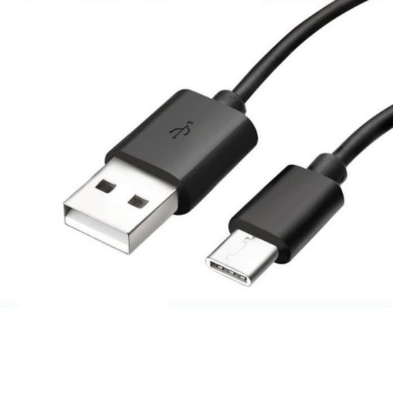 Cable USB-C pour Huawei Y8P - P SMART 2021 - P SMART S - P SMART Z - Cable chargeur Type USB-C Noir 1 Mètre Phonillico®