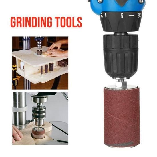 4 Têtes Abrasives Cylindriques Pour Ponceuse à Tambour - Grain 80 Et 240, Poignée 6 Mm, Pour Bois Et Plastique