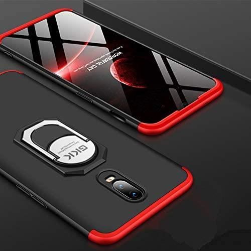Fermeté Smartphone Coque Anneau OnePlus 6T(Noir Rouge)G