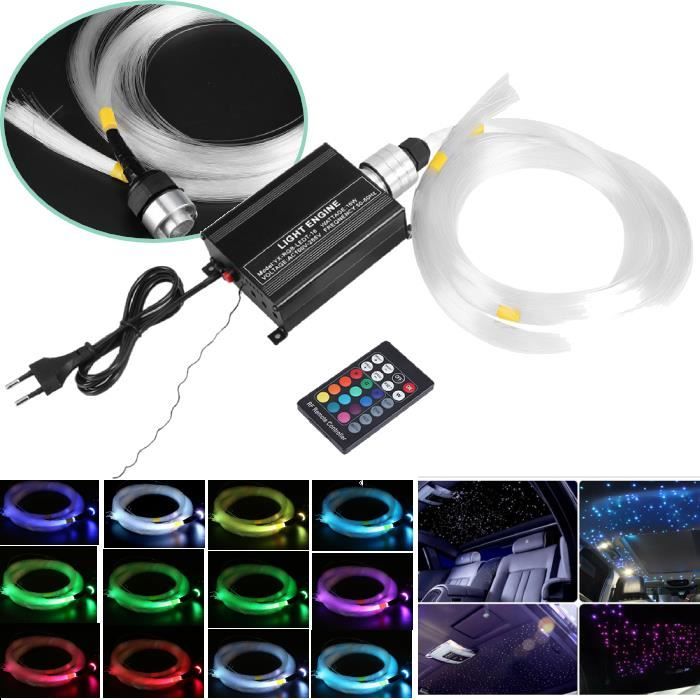16W RGBW Kit Fibre Optique Lumière d'étoile LED Lampe Multicolore 2m Éclairage à Fibres Plafonniers Ciel Etoilé Décor Lumièr - ABI