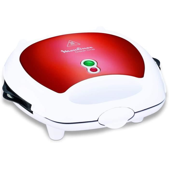 Moulinex SW6125 Appareil à croque-monsieur/gaufres 3 en 1 (Rouge)