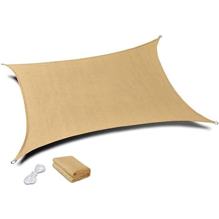 PERGOLA Tissu D'Ombrage De Jardin, Voile D'Ombrage Rectangulaire Anti-Uv - Tissu D'Ombrage 90% Tissu D'Ombrage Avec &OEligillet390