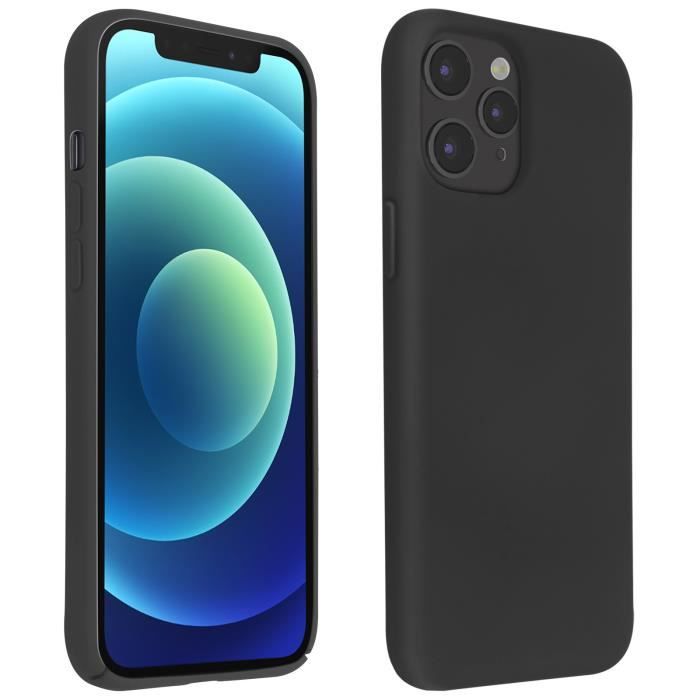 Coque Apple iPhone 12 / 12 Pro Semirigide Finition Soft Touch Compatible QI noir Noir