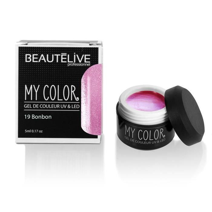 Beautélive Gel de couleur ongles UV et LED 19 - Bonbon , Pot 5ml
