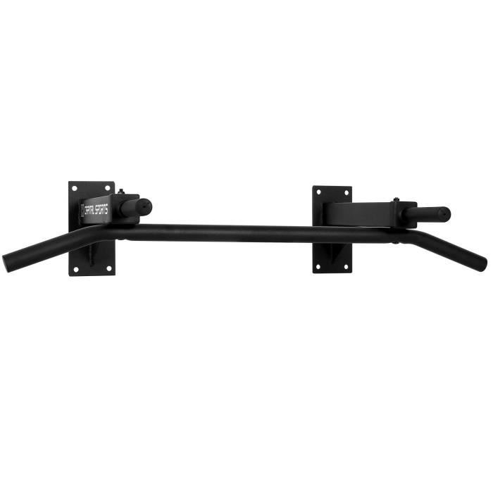 CAPITAL SPORTS Tyro S1 Barre pour Traction - Dip Station - charge max : 350kg - matériel de montage mural fourni - acier noir